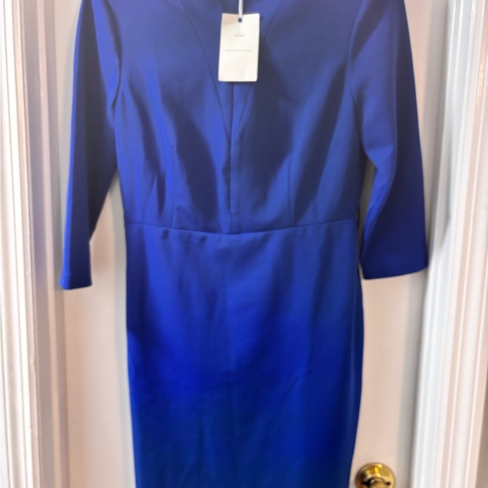 Elegant Sapphire Long Sleeve Dress - Picture 9 of 9